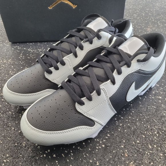 Nike Air Jordan 1 Low TD Shadow 2.0 Grey Football Cleat Size 12 FJ6245-002 - Picture 2 of 8